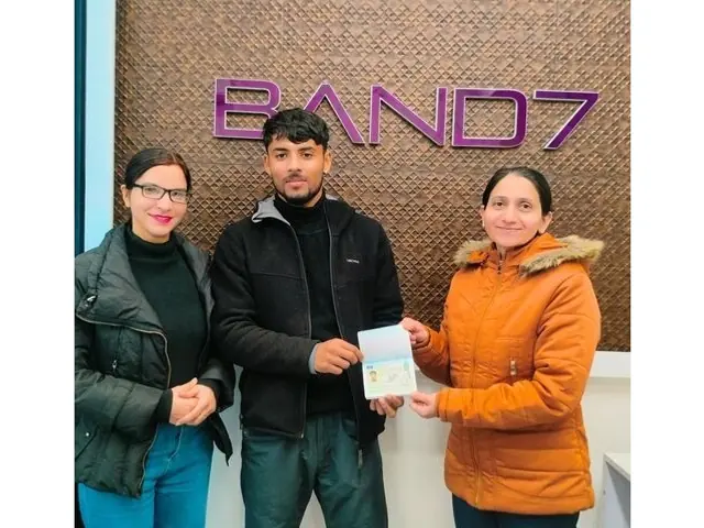Ketan celebrating an IELTS result at the IELTS BAND7 centre